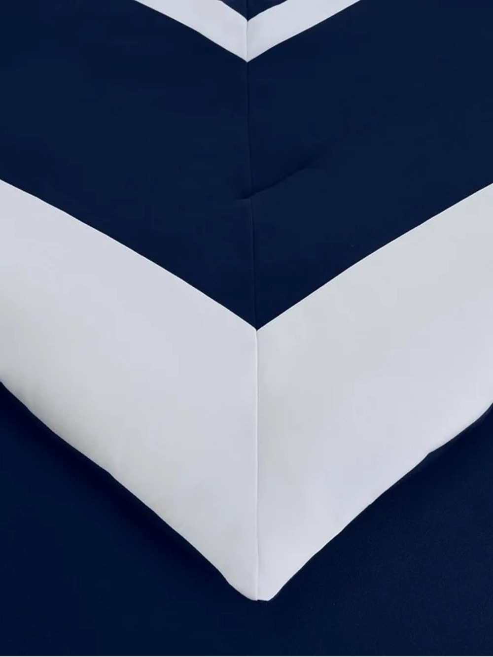 Navy & White Geometric Border Queen 3 piece Comforter Set - Picture 6 of 6